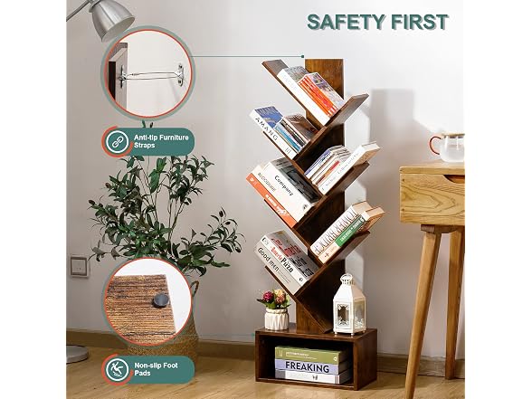 Tree Bookshelf - 6 Shelf Retro Floor