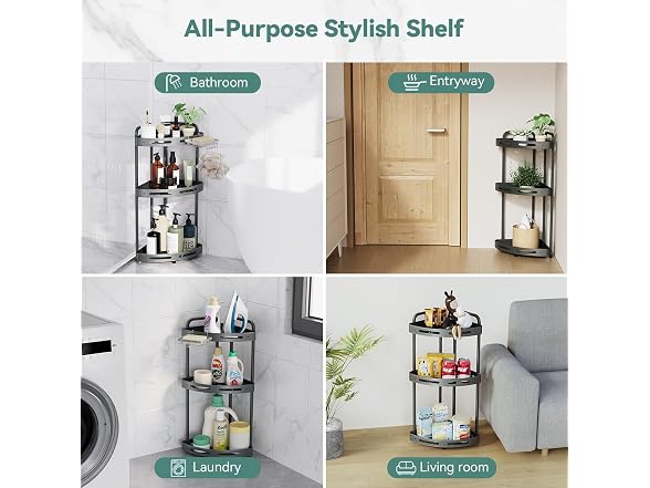 Binecer Corner Shower Caddy Standing, 3-Tier