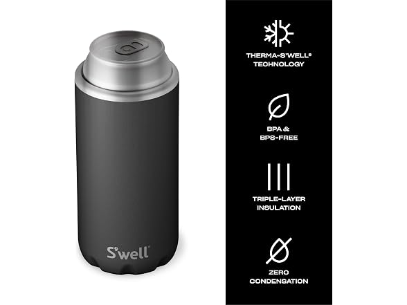 S'well Stainless Steel Chiller-Onyx-Fits