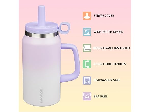 BJPKPK 50 oz Insulated Tumbler Purple Pearl