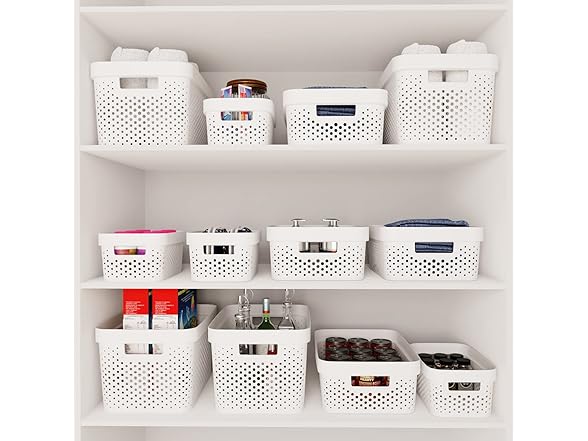 GLAD Plastic Storage Basket, Set of 6