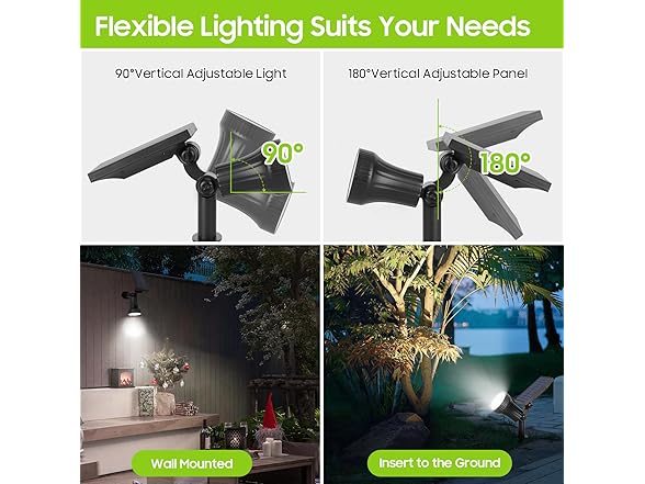 Bosceos Solar Spot Lights Outdoor