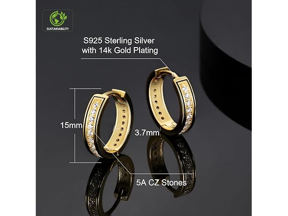 KRKC&CO NS615078 Hoop earrings men