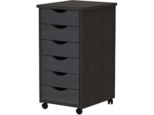 6 Narrow Drawers Black