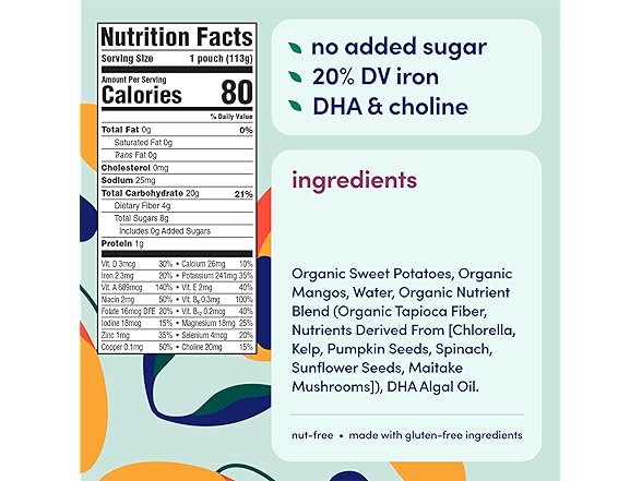 Cerebelly Sweet Potato Mango, 6pk