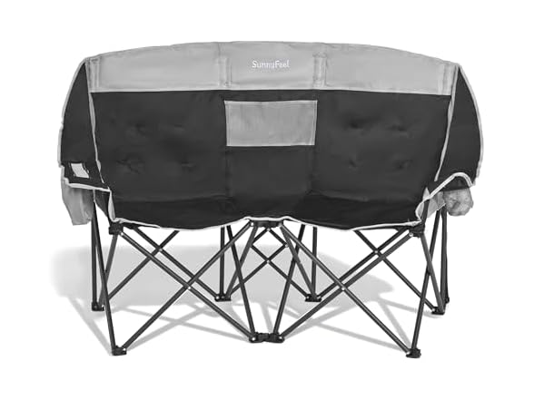 SUNNYFEEL Black Loveseat Chair w/Cooler