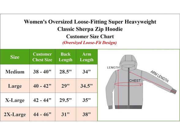 Womens Super Heavyweight Sherpa Hoodie (1 or 2pk)