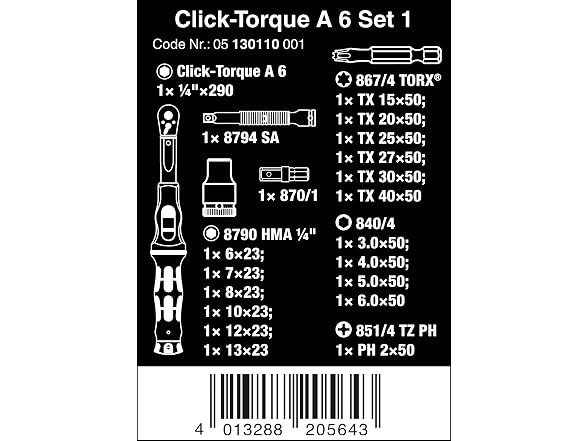 Wera WER05130110001 Click-Torque A 6 2.5-25Nm