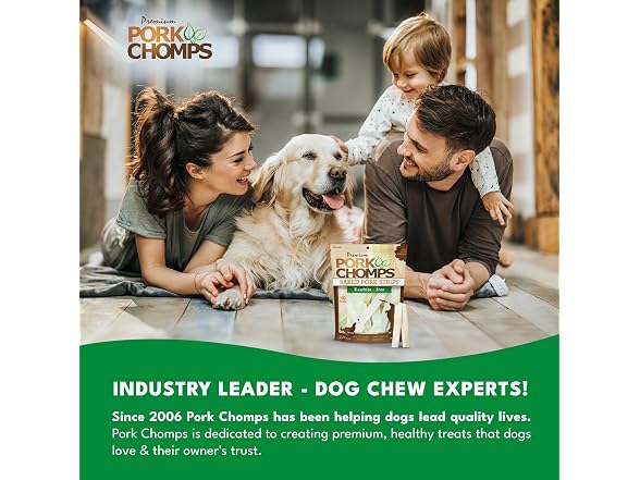 Pork Chomps Baked Pork Skin Dog Chews, 4