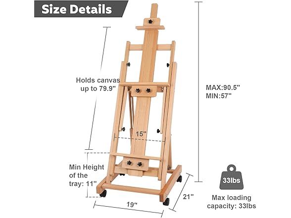 FAHKNS Holds 2 Canvases Painting Easel for Adults
