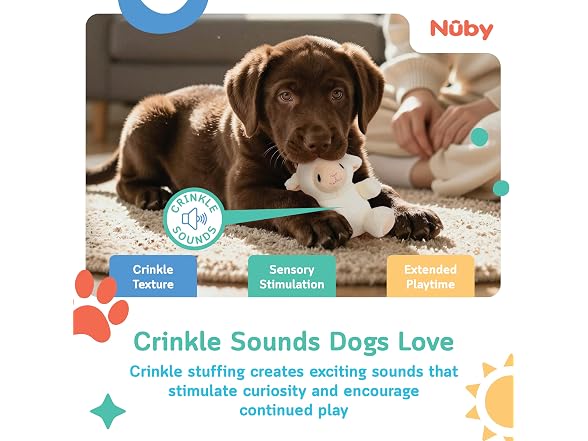 Nuby Plush Dog Toy 2-Pack- Plush Little Lamb