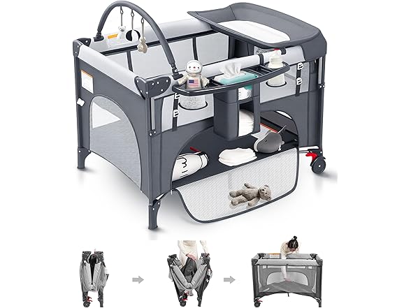 YoYiCuna 4 in 1 Baby Bassinet Bedside Crib