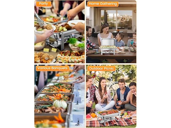 PrecisionAuto Superior 8QT Stainless Steel Chafing Dish Buffet Set