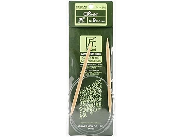 Clover Bamboo Circular Needles 36" Size 9
