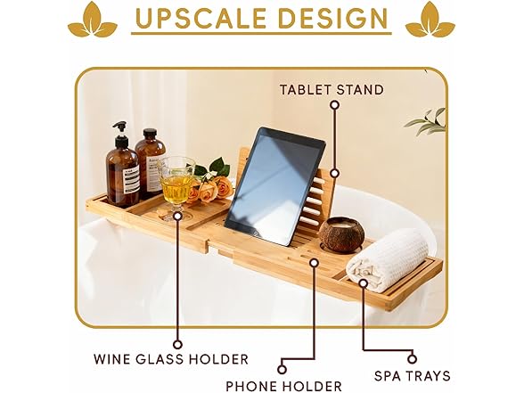 Natural Color Bamboo Bathtub Tray