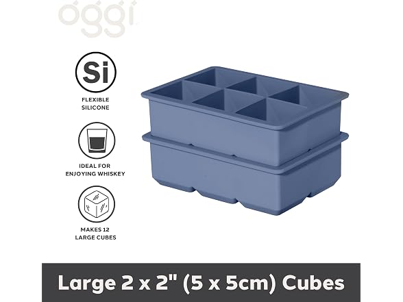 OGGI Ice Cube Tray, Pack of 2  Blue