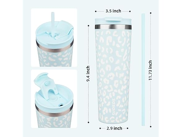BJPKPK 4 Pack 30oz Insulated Tumbler with Lid & Straw