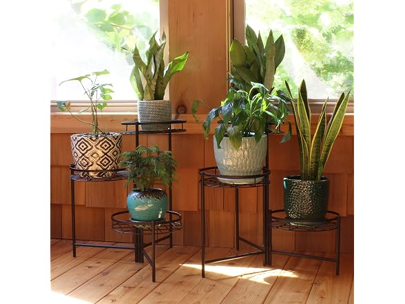 Sunnydaze Decor HMI-729 3-Tier Flower Plant Stand 2PK
