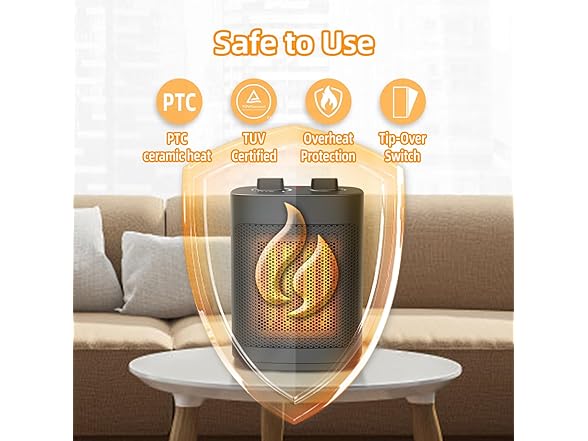 WEWARM 1500W Small Portable Space Heater