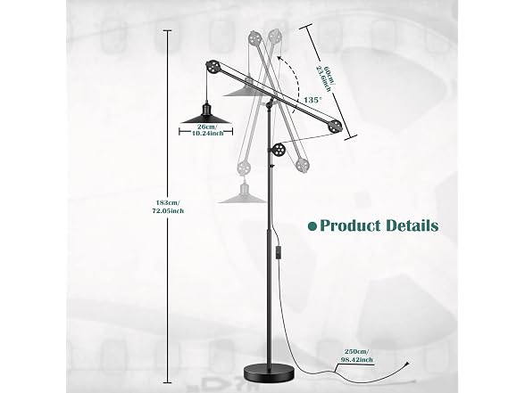 Adjustable Industrial Floor Lamp