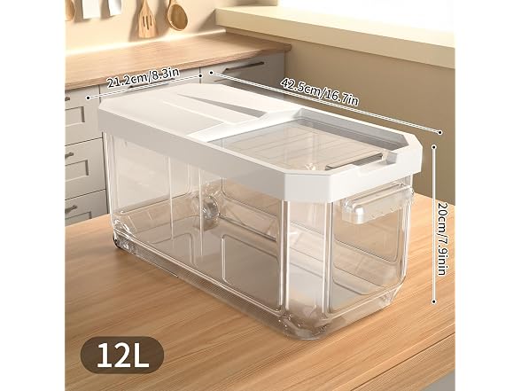 Cetomo 12L*2 Plastic Grains Storage Container,2PK