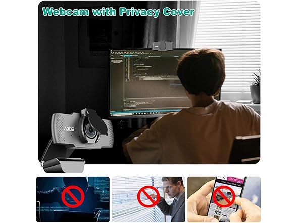 AOGE Webcam with Microphone,1080P Computer