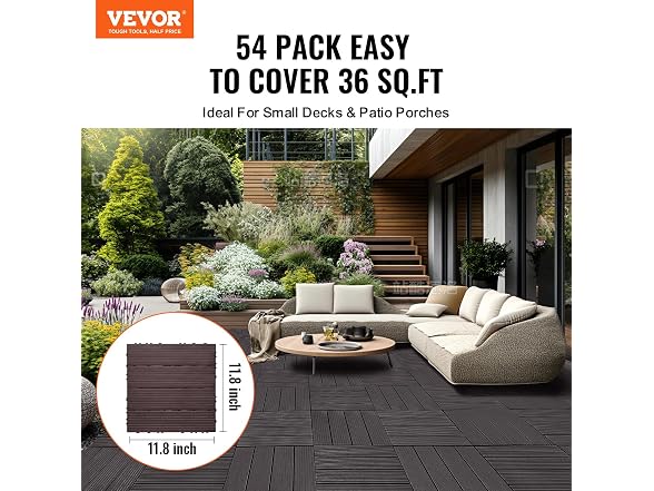 Vevor 921339587147 VEVOR 10 sq. ft Plastic Interl
