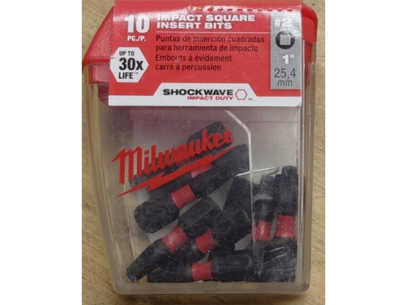 Milwaukee SHOCKWAVE Square Recess #2 Insert Bit 10 Pack - 48-32-5008