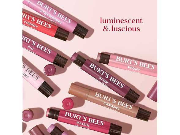 Burts Bees Lip Shimmer Pink Collection 3 Pack