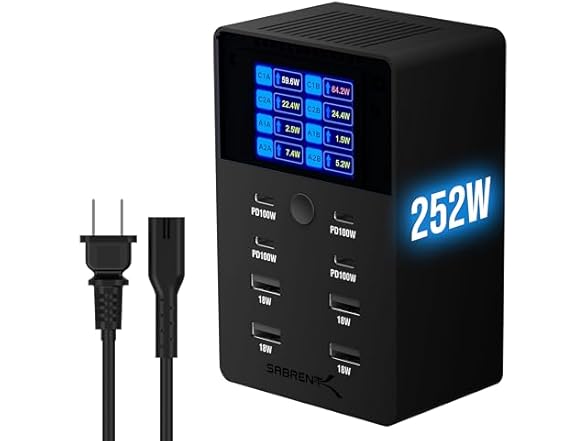 SABRENT 8-Port Charging Station w/ LCD Display