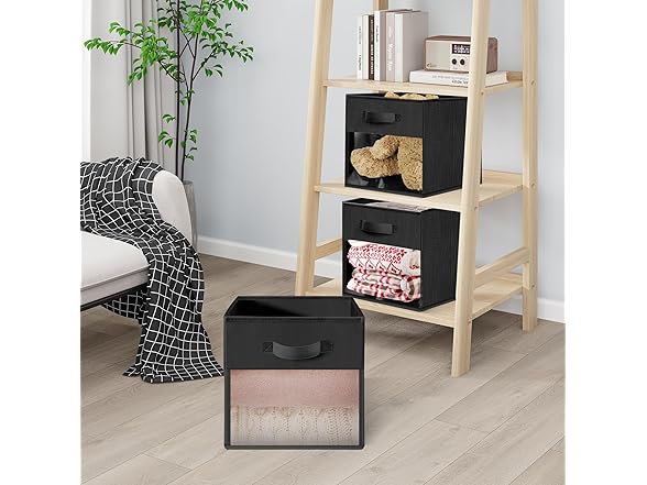 STORAGEIDEAS Storage Cubes, 13 Inch Cube Storage Bins Black
