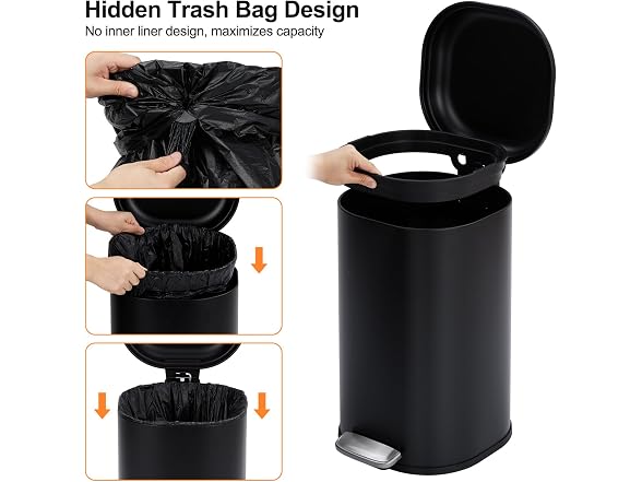 Outlane Gallon Stainless Steel Trash Can Pedal