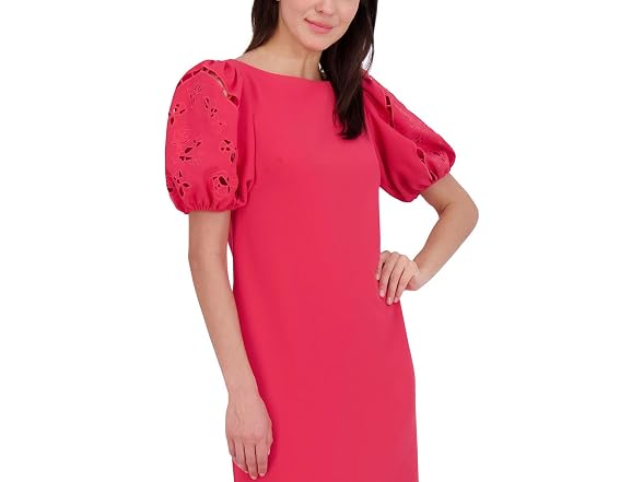 Vince Camuto Women Puff Sleeve Boat Neck Dress