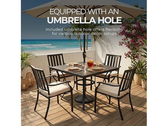 Four Seasons Courtyard Palermo Aluminum Slat Top Patio Bistro Table
