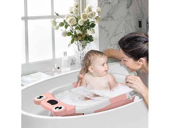 DEANIC Collapsible Baby Bathtub, Pink