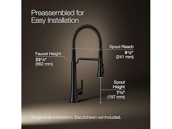 KOHLER K-23765-BL Tone Faucet Sprayhead Matte Black