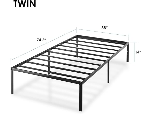 Best Price Mattress 14" Twin Metal Platform Bed