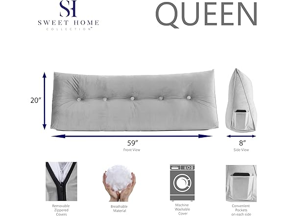 Bed Wedge Pillow for Headboard