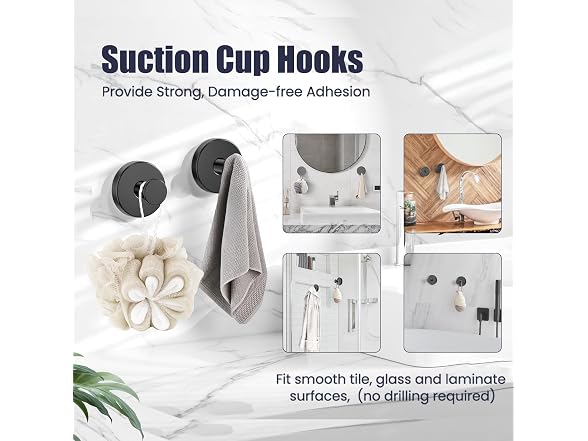 7 Pc Matte Black Bathroom Hardware Set