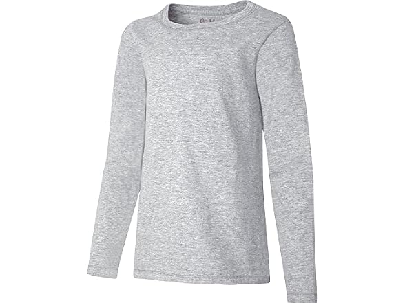 Hanes Girls (XS) Comfortsoft Long Tee Light Steel