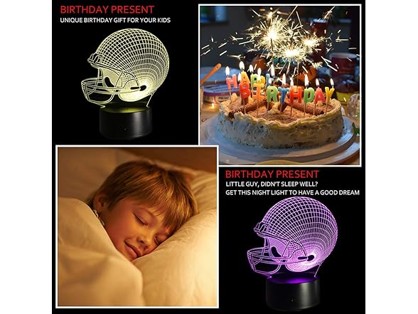 Ticent Football Helmet 3D Lamp