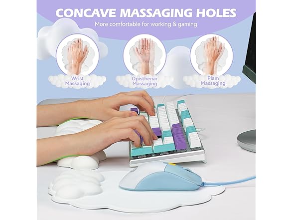 Cloud Wrist Rest for Keyboard & Mouse