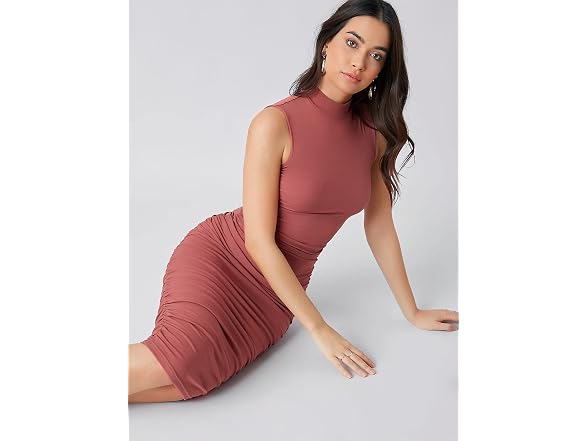 Floerns Women (XS) Solid Sleeveless Mock Dress