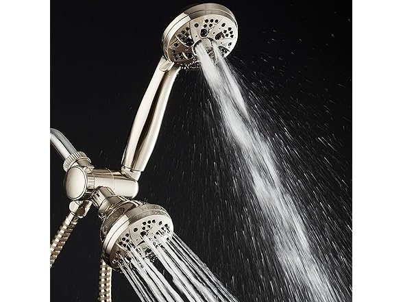 AquaDance Brushed Nickel Shower Head Combo