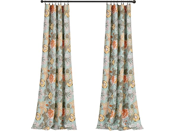 Sydney Light Filtering Window Curtain Panels, Pair, 52" W x 95" L, Blue & Green Drapes - Gallery 7
