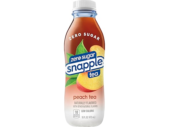 12PK Snapple Zero Sugar Peach Tea, 16 fl oz recycled