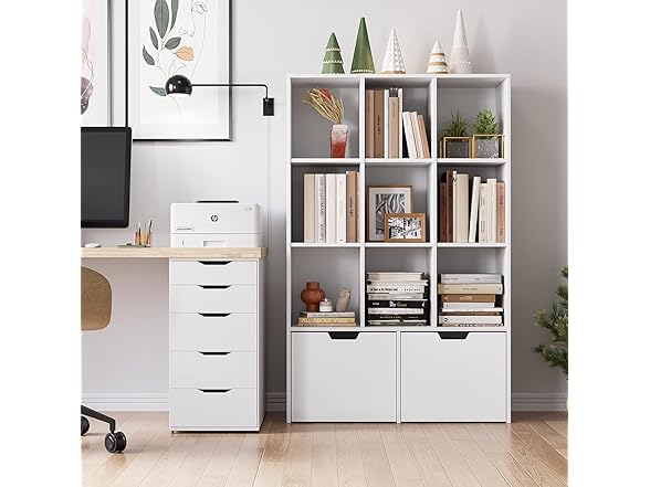 Senfot White Bookshelf 9 Cube