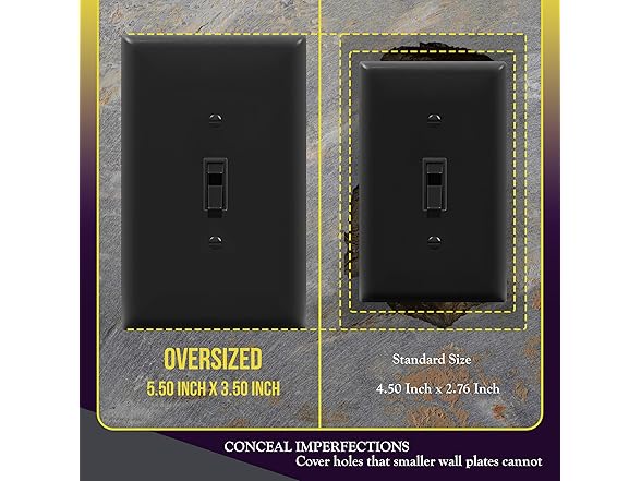  Toggle Switch Wall Plate Jumbo 10Pk