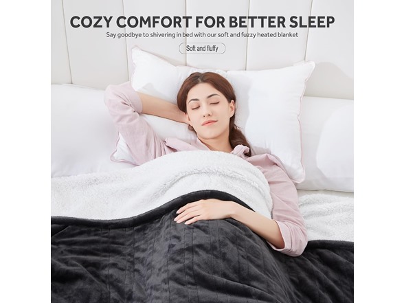 Warmrest Heated Blanket Electric Blanket Twin Flannel Sherpa