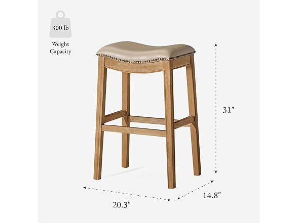 Adrien Backless Bar Stool 31" Saddle Seat